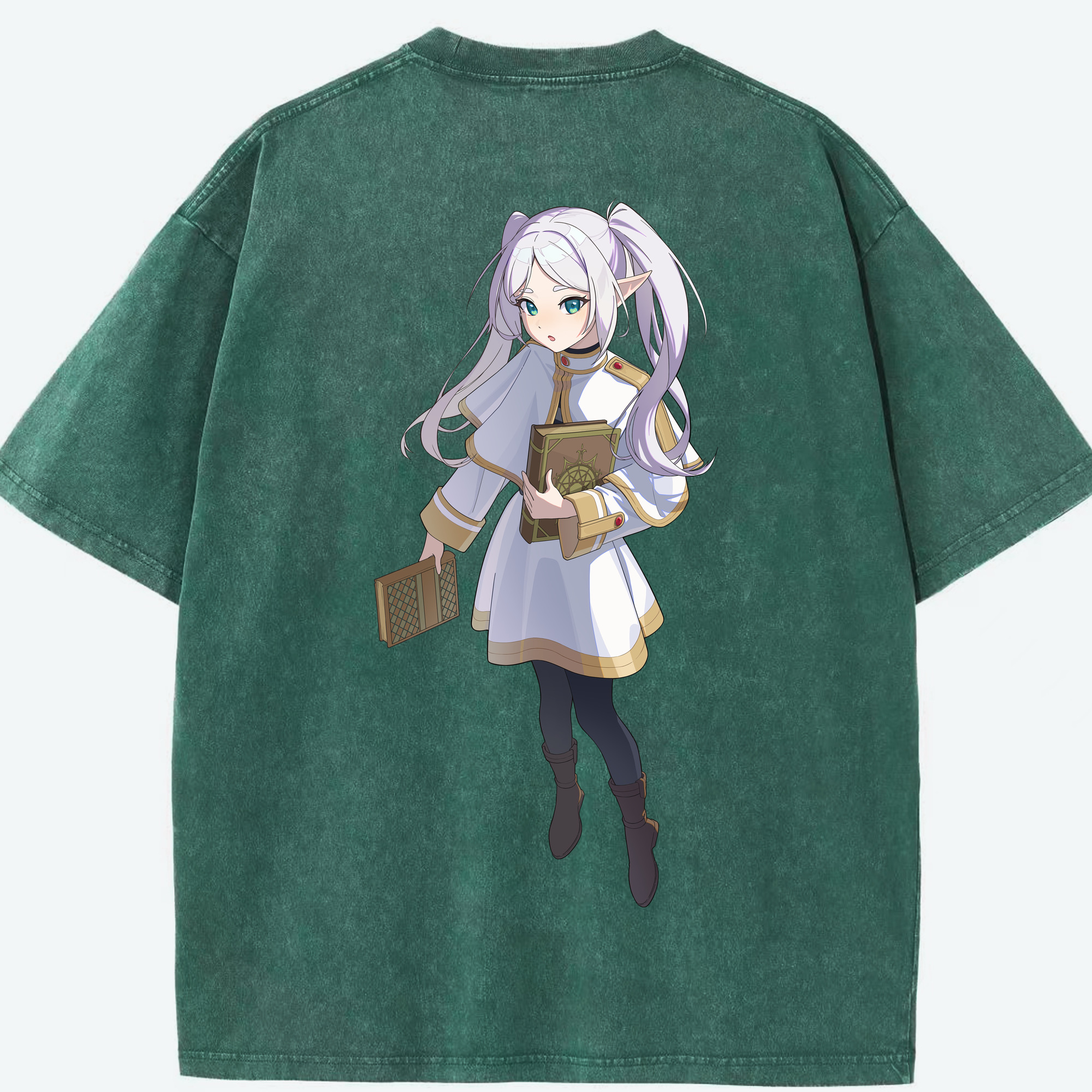 （画像用） 葬送のフリーレン Frieren 綿100% ヴィンテージ風 半袖Tシャツ（背面プリント）